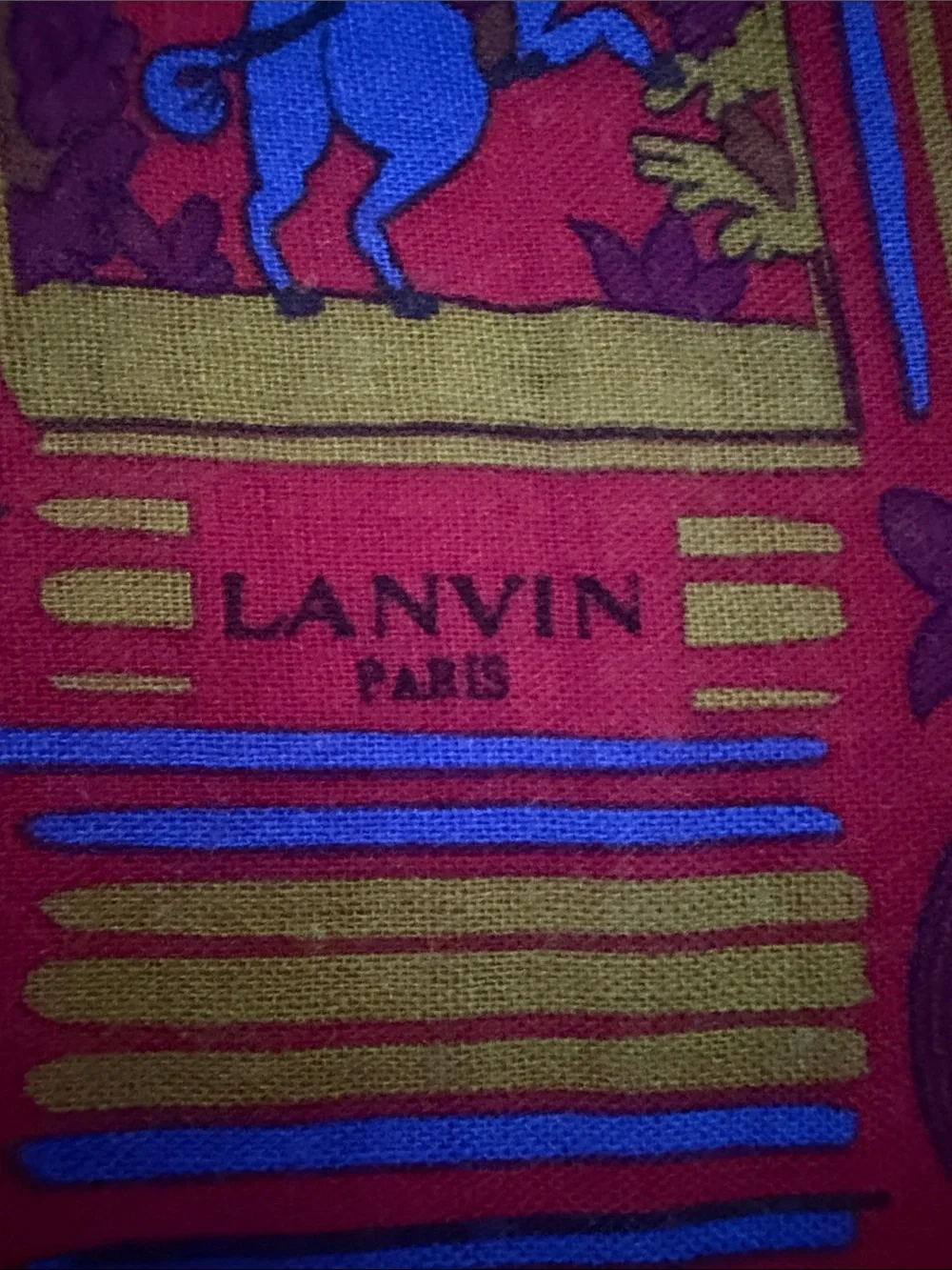 VTG  Lanvin Paris Authentic Cashmere Silk Tapestry Storyboard Scarf. Rare find